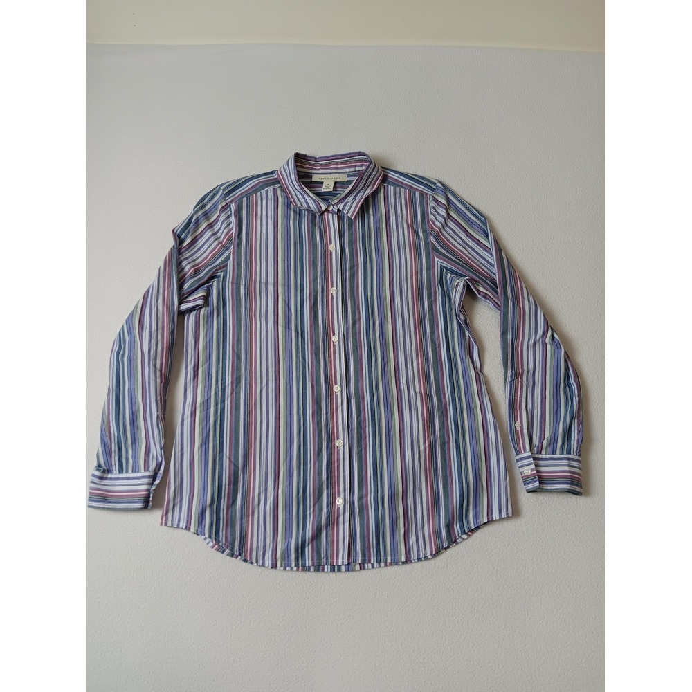 APPLESEED'S Shirt Mens M Multicolor Striped Button-Up Long Sleeve Cotton